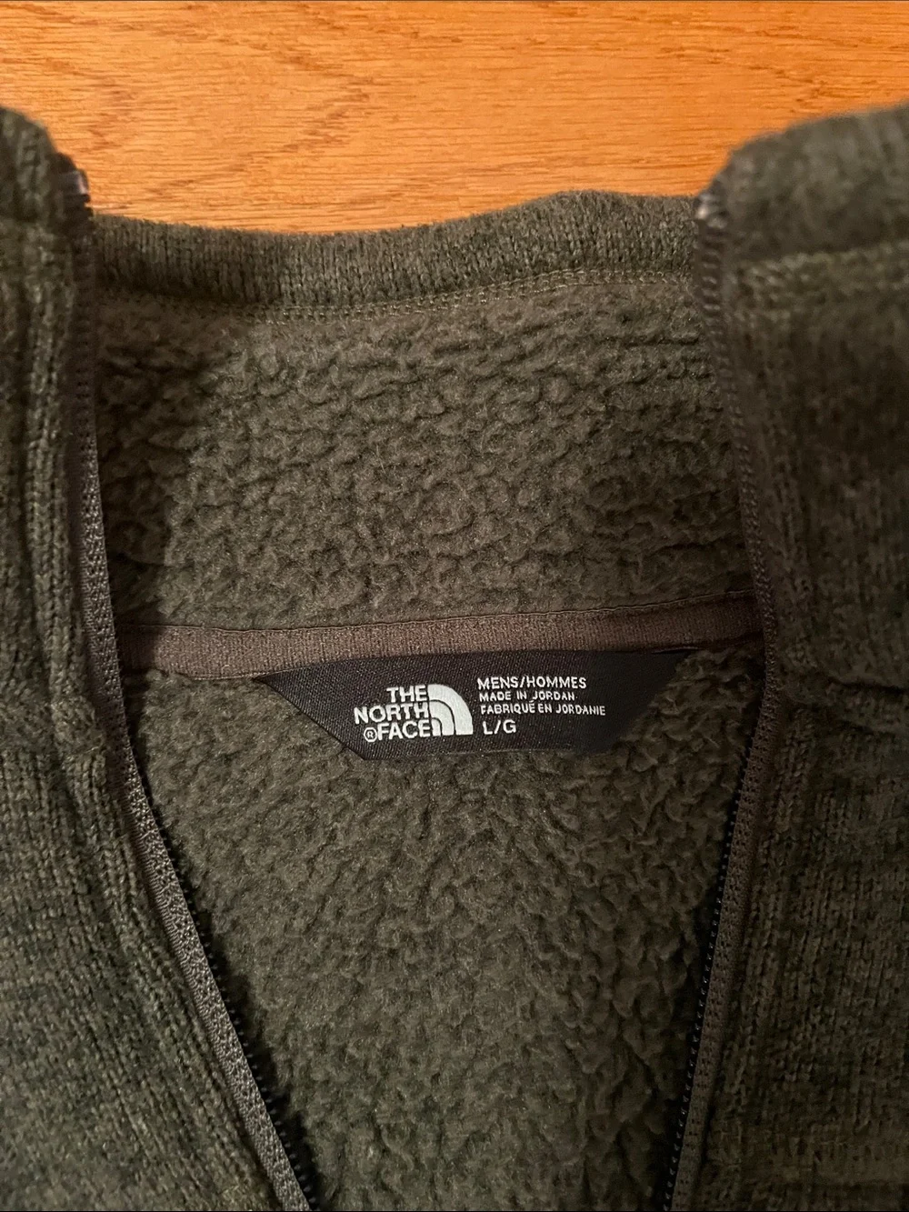 The North Face Men's Olive Green Half-Zip Fleece Pullover